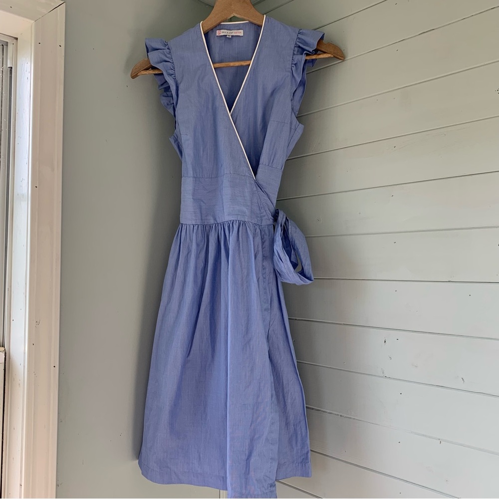Paul & Joe Sister Light Blue Sleeveless Wrap Dress
Preppy Cute Small 38